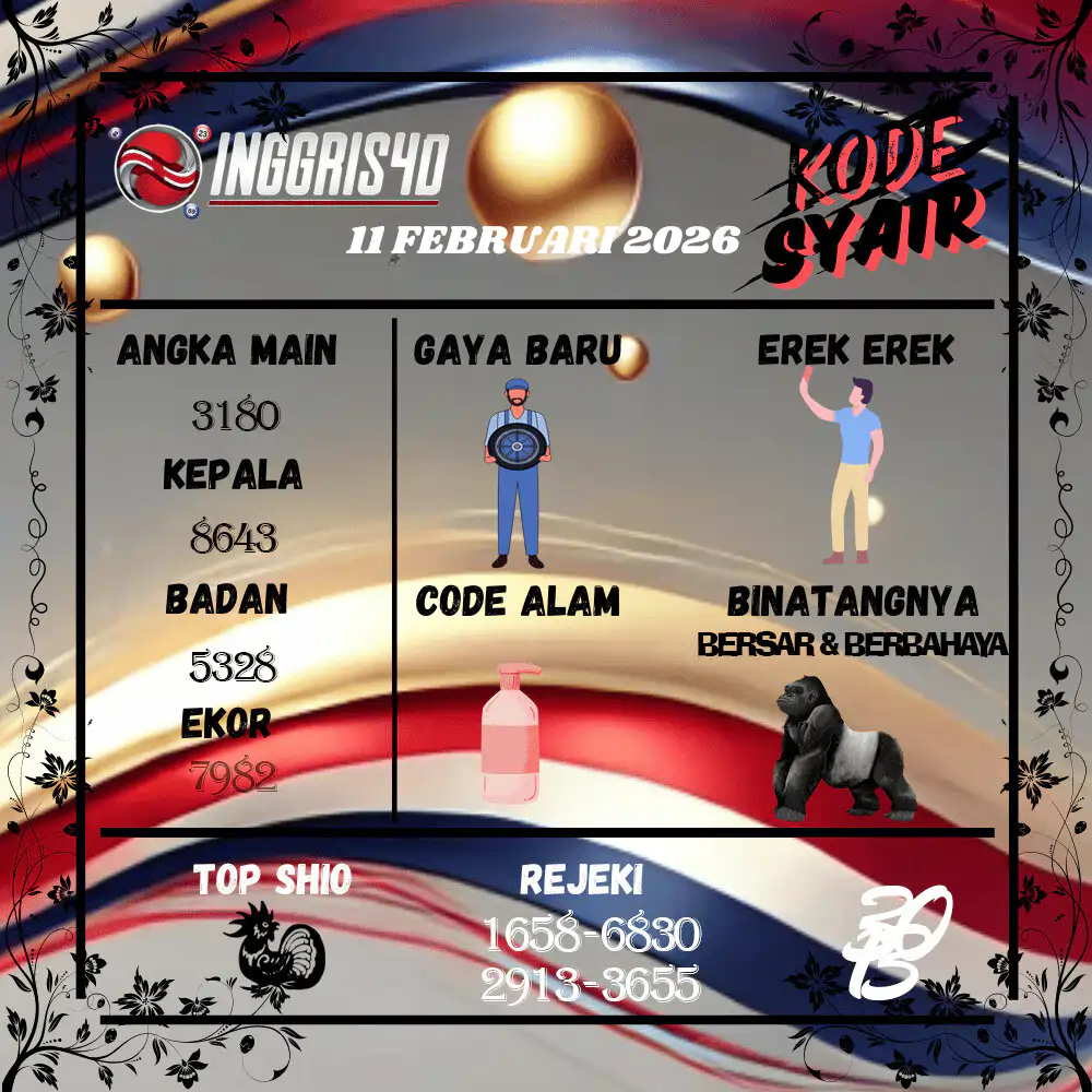 Kode Syair Inggris4D Pools Februari 2026