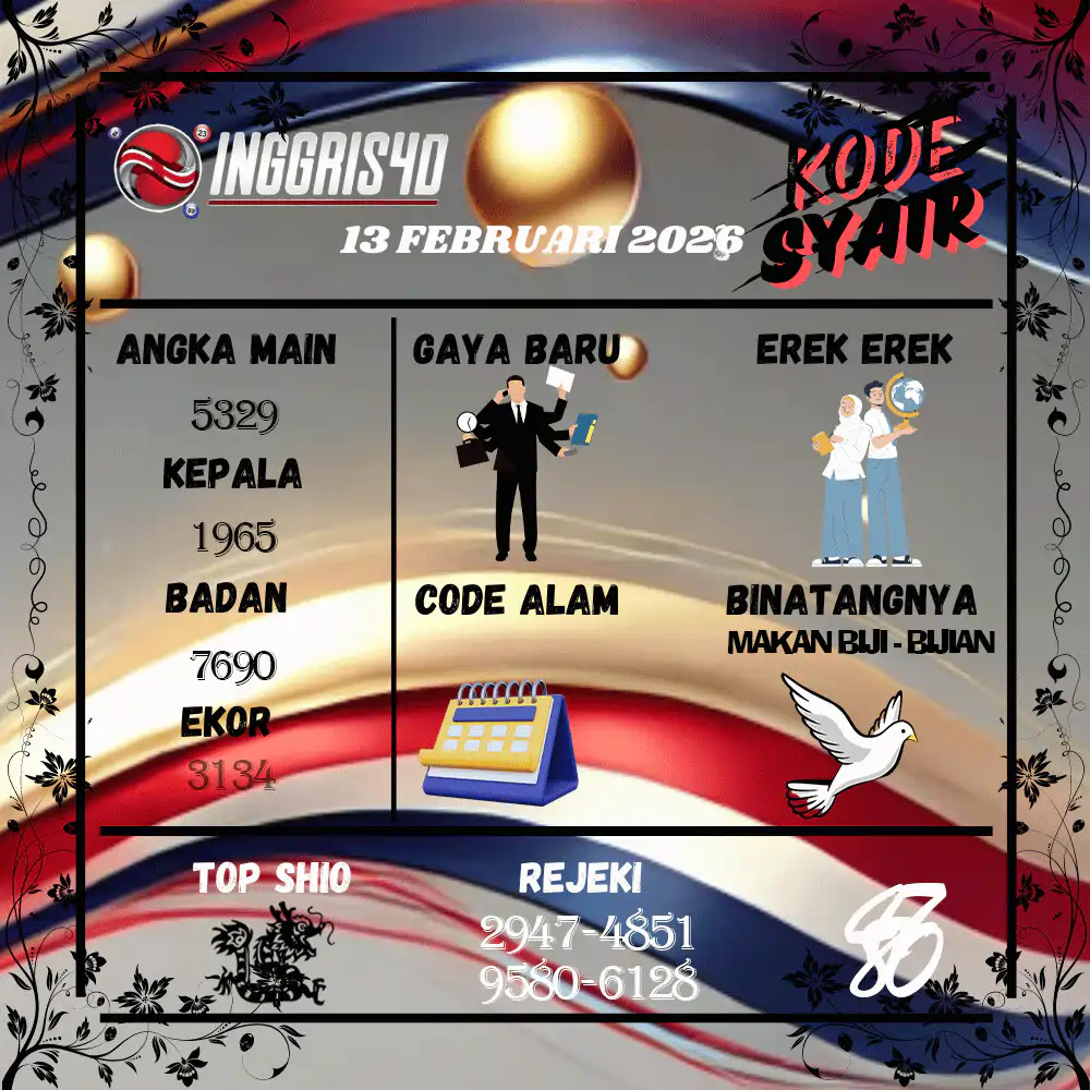 Kode Syair Inggris4D Pools Februari 2026