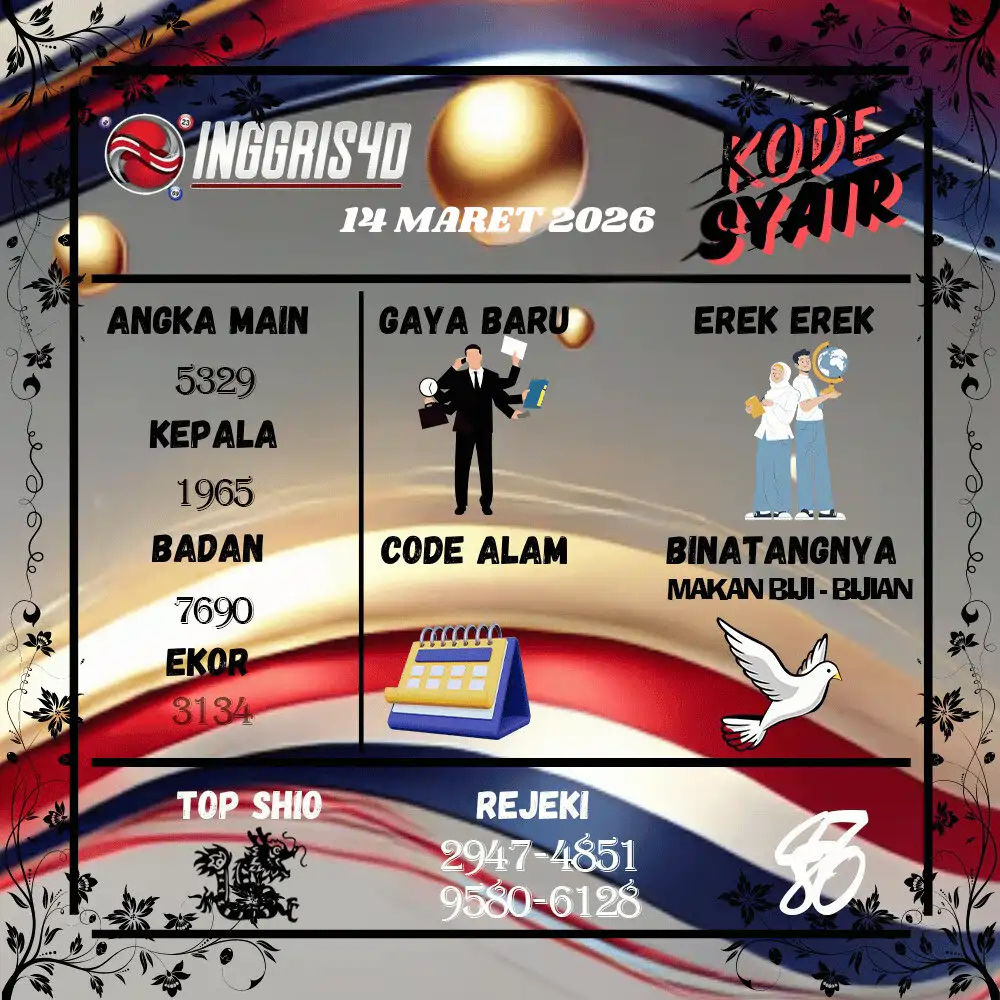 Kode Syair Inggris4D Pools Maret 2026