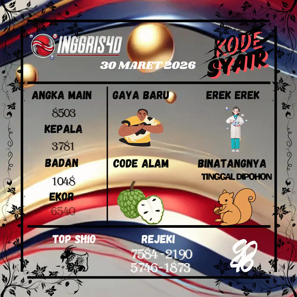 Kode Syair Inggris4D Pools Maret 2026