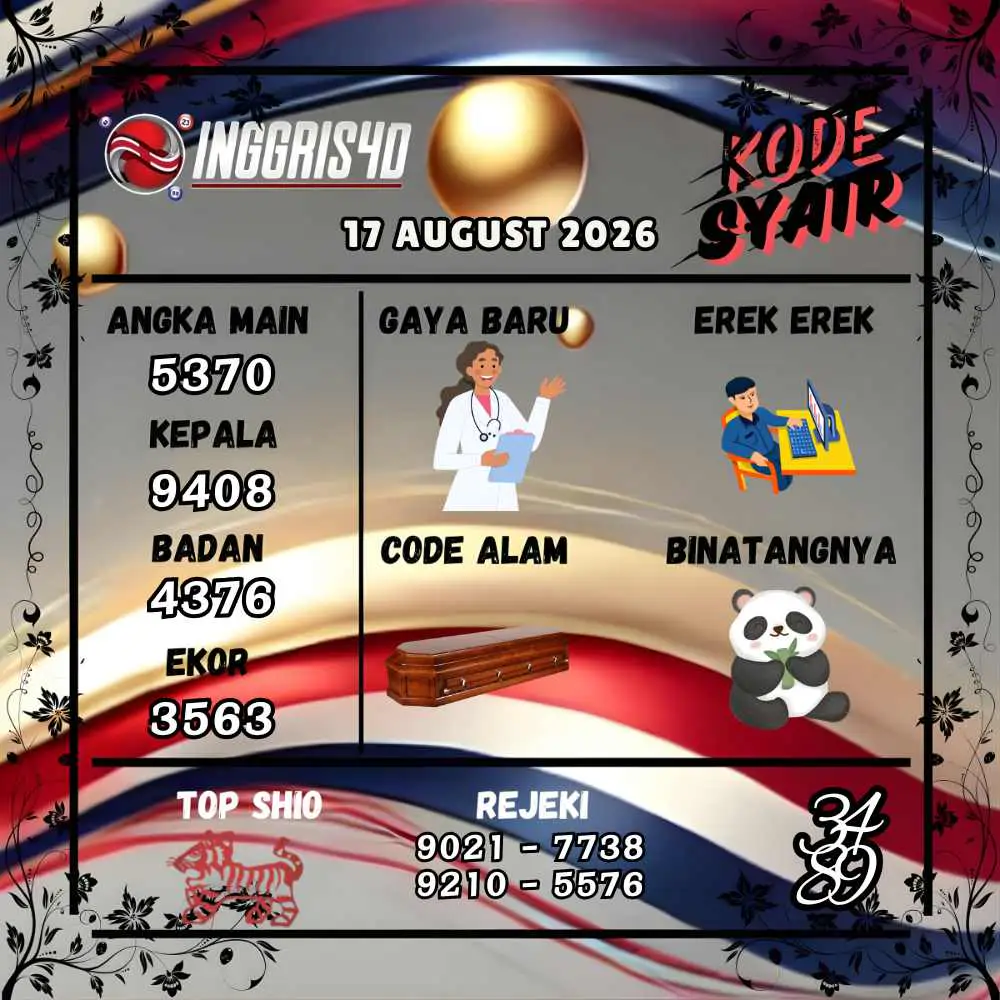 Kode Syair Inggris4D Pools Agustus 2026
