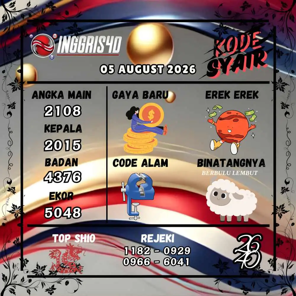 Kode Syair Inggris4D Pools Agustus 2026
